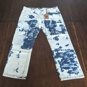42x30 Distressed, Bleached Denim Cloudy Blue Jeans